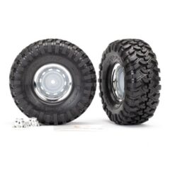 Tires and wheels, assembled, glued (1.9 chrome wheels, Canyon Trail 1.9 tires) ( [TRX8166]