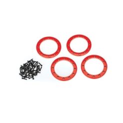 Beadlock rings, red (2.2) (aluminum) (4)/ 2x10 CS (48) [TRX8168R]
