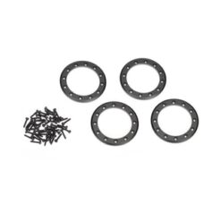 Beadlock rings, black (2.2) (aluminum) (4)/ 2x10 CS (48) [TRX8168T]