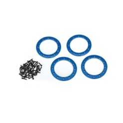 Beadlock rings, blue (2.2) (aluminum) (4)/ 2x10 CS (48) [TRX8168X]