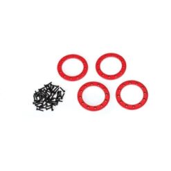 Beadlock rings, red (1.9') (aluminum) (4)/ 2x10 CS (48) [TRX8169R]