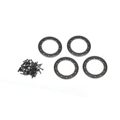 Beadlock rings, black (1.9') (aluminum) (4)/ 2x10 CS (48) [TRX8169T]