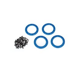 Beadlock rings, blue (1.9') (aluminum) (aluminum) (4)/ 2x10 CS (48) [TRX8169X]