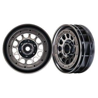 Wheels, Method 105 1.9' (black chrome, beadlock) (beadlock rings sold separately [TRX8173]