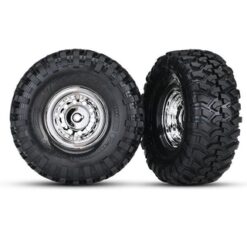 Tires and wheels, assembled, glued (1.9' chrome wheels, Canyon Trail 1.9 tires) [TRX8177]