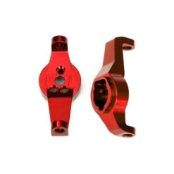 Caster blocks, 6061-T6 aluminum (red-anodized), left and right [TRX8232R]