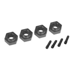 Wheel hubs, 12mm hex, 6061-T6 aluminum (charcoal gray-anodized) (4)/ screw pin ( [TRX8269A]