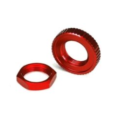 Servo saver nuts, aluminum, red-anodized (hex (1) serrated, TRX8345R [TRX8345R]