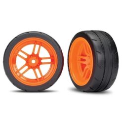Tires and wheels, assembled, glued (split-spoke orange VXL, TRX8374A [TRX8374A]