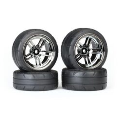 Tires & wheels, assembled, glued (split-spoke black chrome w [TRX8375]