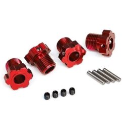 Wheel hubs, splined, 17mm (red-anodized) (4)/ 4x5 GS (4), 3x14mm pin (4) [TRX8654R]
