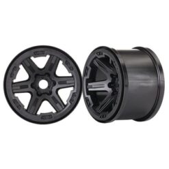 Wheels, 3.8' (black) (2) (17mm splined) [TRX8671]