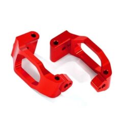Caster blocks (c-hubs), 6061-T6 aluminum (red-anodized), left & right/ 4x22mm pi [TRX8932R]