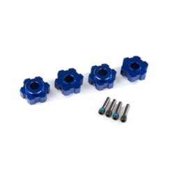 Wheel hubs, hex, aluminum (blue-anodized) (4)/ 4x13mm screw pins (4) [TRX8956X]