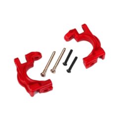 Caster blocks (c-hubs), extreme heavy duty, red (left & right)/ 3x32mm hinge pins (2)/ 3x20mm BCS (2) (for use with #9080 upgrade kit) [TRX9032R]