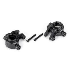 Steering blocks, extreme heavy duty, black (left & right)/ 3x20mm BCS (2) (for use with #9080 upgrade kit) [TRX9037]