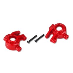 Steering blocks, extreme heavy duty, red (left & right)/ 3x20mm BCS (2) (for use with #9080 upgrade kit) [TRX9037R]