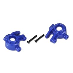Steering blocks, extreme heavy duty, blue (left & right)/ 3x20mm BCS (2) (for use with #9080 upgrade kit) [TRX9037X]