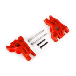 Carriers, stub axle, rear, extreme heavy duty, red (left & right)/ 3x41mm hinge pins (2)/ 3x20mm BCS (2) (for use with #9080 upgrade kit) [TRX9050R]