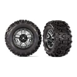 Tires & wheels, assembled, glued (black chrome 2.8' wheels [TRX9072]