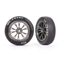 Tires & wheels, assembled, glued (Weld satin black chrome wheels, tires, foam in [TRX9474A]