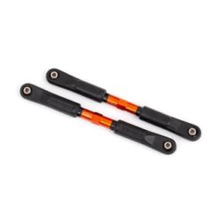 Camber links, front, Sledge (TUBES orange-anodized, 7075-T6 aluminum, stronger than titanium) (117mm) (2)/ rod ends, assembled with steel hollow balls (4)/ aluminum wrench, 8mm (1) [TRX9547T]