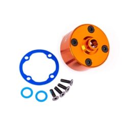Carrier, differential (aluminum, orange-anodized)/ differential bushing/ ring gear gasket/ 3x10mm CCS (4) [TRX9581T]