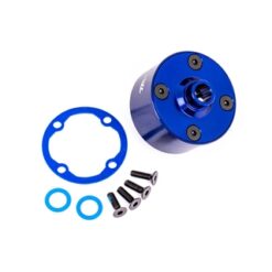 Carrier, differential (aluminum, blue-anodized)/ differential bushing/ ring gear gasket/ 3x10mm CCS (4) [TRX9581X]