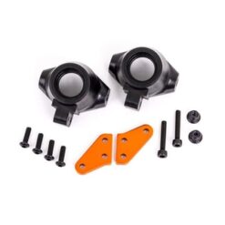 Steering block arms (aluminum, orange-anodized) (2)/ steering blocks, left or ri [TRX9637T]