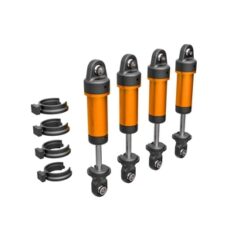 Shocks, GTM, 6061-T6 aluminum (orange-anodized) (fully assembled w/o springs) (4) [TRX9764-ORNG]