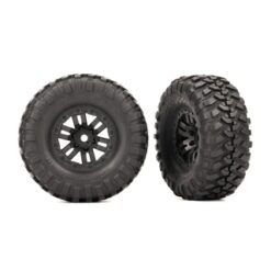 Tires & wheels, assembled (black 1.0 wheels, Canyon Trail 2.2x1.0 tires) (2) [TRX9773]