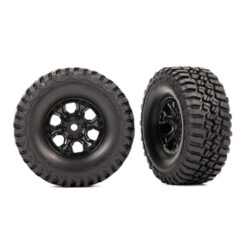 Tires & wheels, assembled (black 1.0 wheels, BFGoodrich Mud-Terrain T/A KM3 2.2x1.0 tires) (2) [TRX9774]
