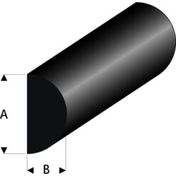 RABOESCH Rubber Stootrand Halfrond A=4 B=2.1 Lengte=2M [RA104-61]