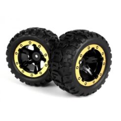 Blackzon Slayer MT Wheels/Tires Assembled (Black/Gold) [AV540087]