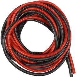 MULDENTAL siliconen snoer 1mm rood/zwart(2 Meter) [MUL55023]