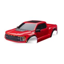 Body, Ford Raptor R, complete (red) (includes grille, tailgate trim, side mirrors, decals, & clipless mounting) (requires #10124 & 10125 body mounts) [TRX10112-RED]