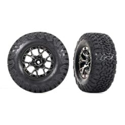 Tires & wheels, assembled, glued (Ford Raptor R black chrome wheels, BFGoodrich All-Terrain T/A KO2 tires, foam inserts) (2) (4WD front/rear, 2WD rear) [TRX10187-BLKCR]