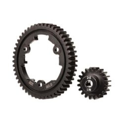 Spur gear, 50-tooth, steel (wide-face)/ gear, 20-T pinion (1.0 metric pitch) (fits 5mm shaft)/ set screw [TRX6450]