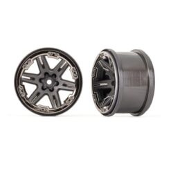 Wheels, RXT 2.8' (charcoal gray & black chrome) (2) [TRX6772-BLKCR]