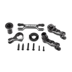 Steering bellcranks (left & right)/ draglink (6061-T6 aluminum, gray-anodized) (fits X-Maxx) [TRX7746-GRAY]