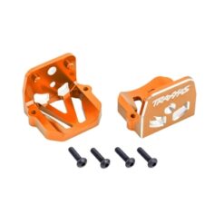 Motor mounts, 6061-T6 aluminum (orange-anodized) (front & rear) [TRX7760-ORNG]