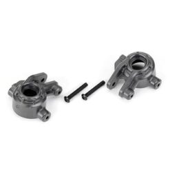 Steering blocks, extreme heavy duty, gray (left & right)/ 3x20mm BCS (2) (for use with #9080 upgrade kit) [TRX9037-GRAY]