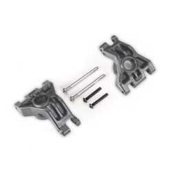 Carriers, stub axle, rear, extreme heavy duty, gray (left & right)/ 3x41mm hinge pins (2)/ 3x20mm BCS (2) (for use with #9080 upgrade kit) [TRX9050-GRAY]