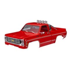 Body, Chevrolet K10 Truck (1979), complete, red (includes grille, side mirrors, door handles, roll bar, windshield wipers, & clipless mounting) (requires #9835 front & rear bumpers) [TRX9811-RED]