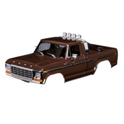 Body, Ford F-150 Truck (1979), complete, brown (includes grille, side mirrors, door handles, roll bar, windshield wipers, side trim, & clipless mounting) (requires #9834 front & rear bumpers) [TRX9812-BRWN]