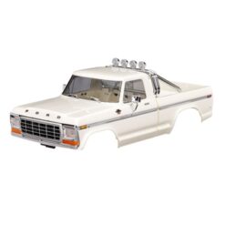 Body, Ford F-150 Truck (1979), complete, white (includes grille, side mirrors, door handles, roll bar, windshield wipers, side trim, & clipless mounting) (requires #9834 front & rear bumpers) [TRX9812-WHT]