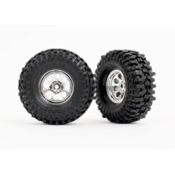 Tires & wheels, assembled (chrome 1.0' wheels, Mickey Thompson Baja Pro Xs 2.4x1.0' tires) (2) [TRX9873]