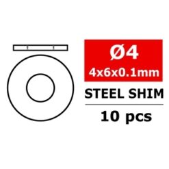Team Corally - Steel Metric Shim - 4x6x0.1mm - 10 pcs [COR3301-04-06-01]