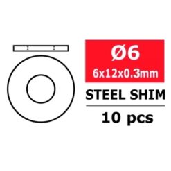 Team Corally - Steel Metric Shim - 6.0x12x0.3mm - 10 pcs [COR3301-060-12-03]