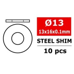 Team Corally - Steel Metric Shim - 13x16x0.1mm - 10 pcs [COR3301-13-16-01]